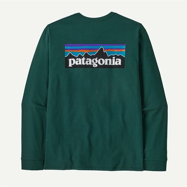 Patagonia Mens L/S P-6 Logo Responsibili Tee - Cascade Green